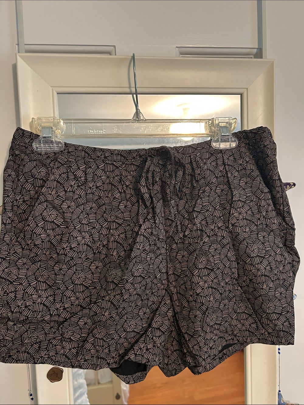 Garnet Hill Black Printed Drawstring Shorts 6